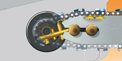 Ematic chain lubricating system