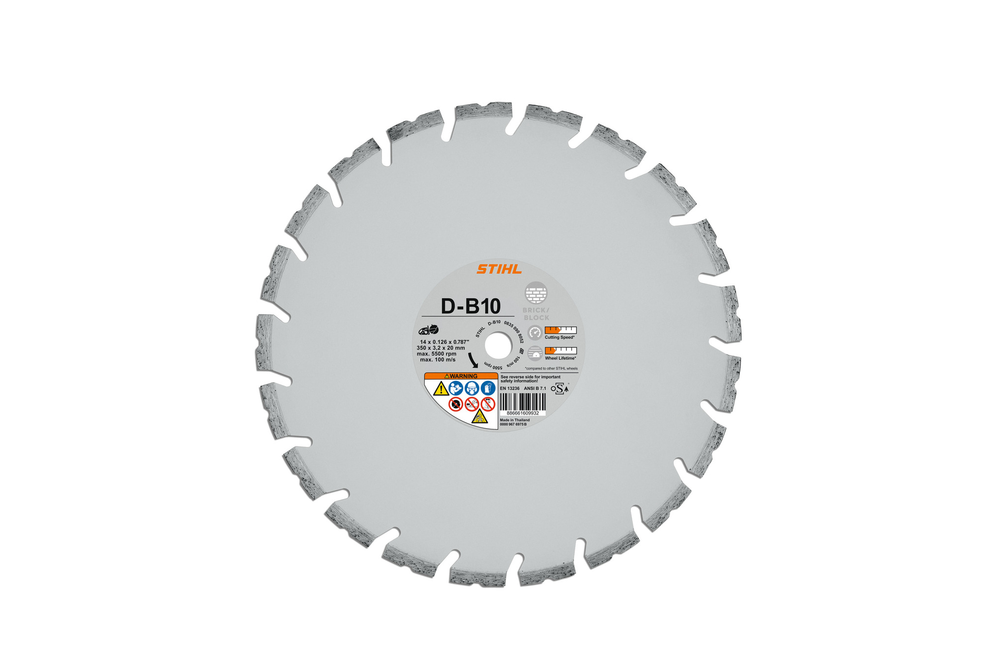 Diamond cutting wheel, Concrete, D-B10, Ø 230mm/9"