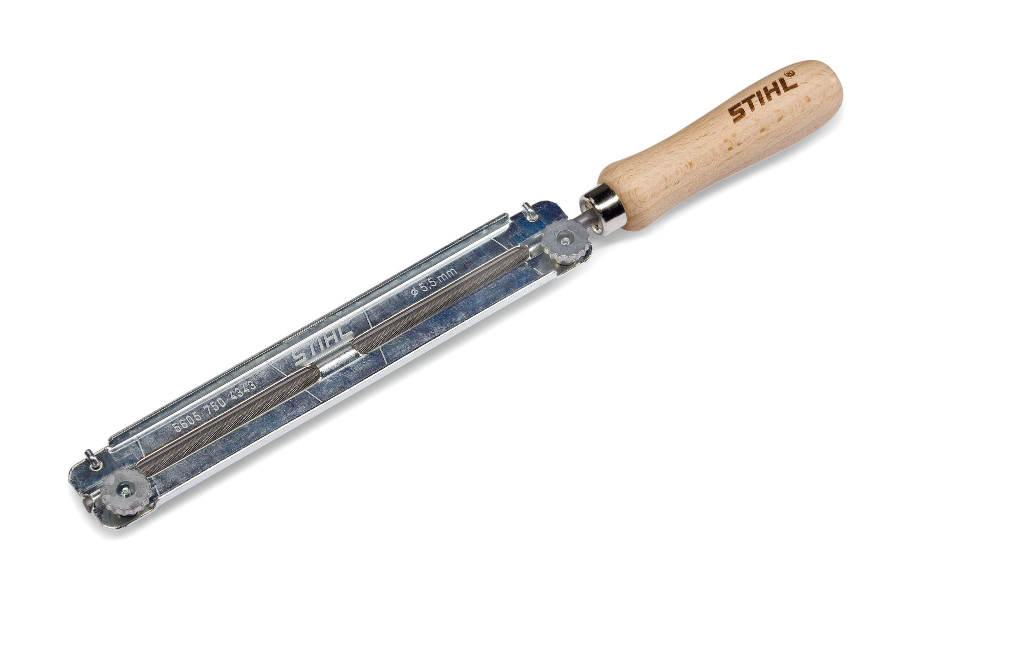 File holder with round file (for saw chains)