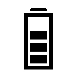 Symbol of a battery that is nearly fully charged