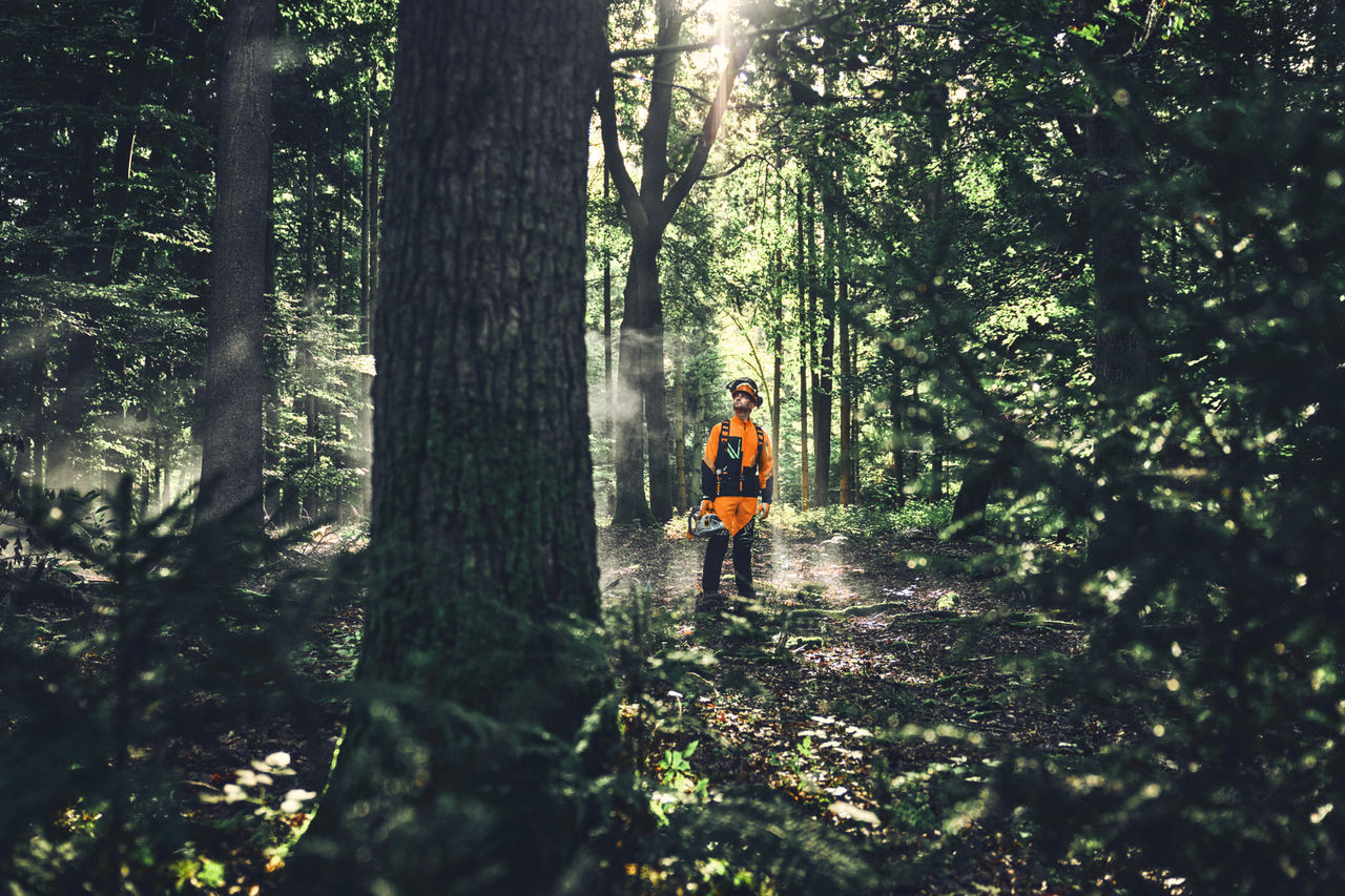 Forestry worker in DYNAMIC DuroTec Wear in the forest